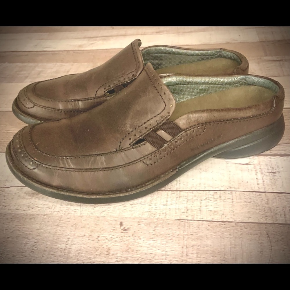 MERRELL Tetra Wave Slide Brown Leather Shoe 9